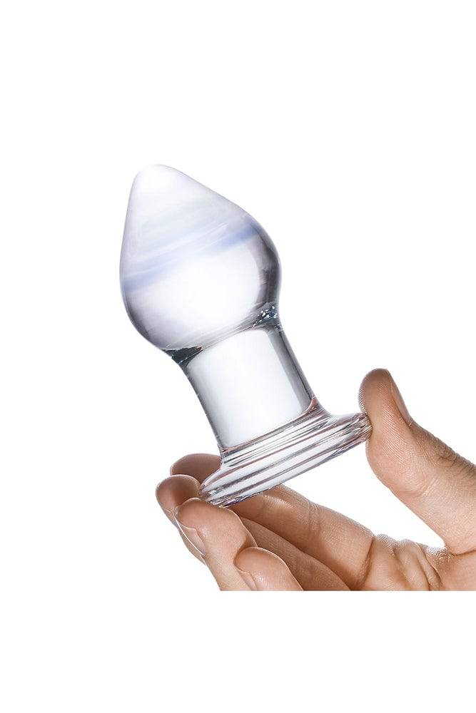 Gläs - Amethyst Rain Glass Butt Plug - Clear/Blue - Stag Shop