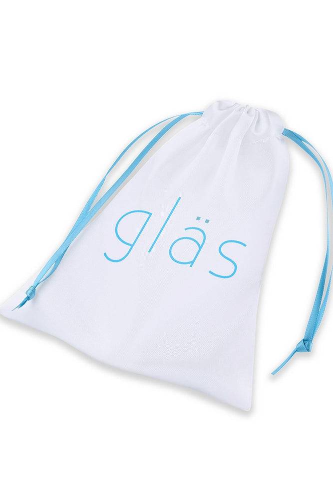 Gläs - 3.5-inch Bling Bling Glass Butt Plug - Clear/Purple - Stag Shop