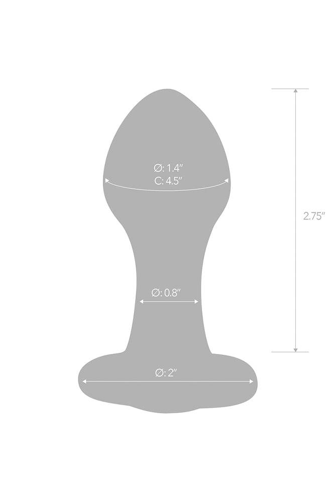 Gläs - 3.5-inch Bling Bling Glass Butt Plug - Clear/Purple - Stag Shop