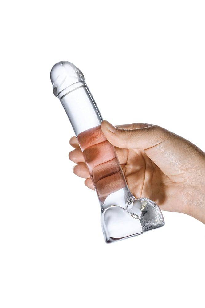 Gläs - 7-inch Curved Realistic Glass Dildo - Clear - Stag Shop