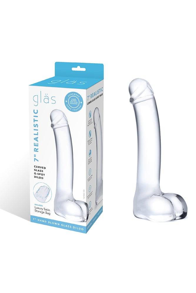 Gläs - 7-inch Curved Realistic Glass Dildo - Clear - Stag Shop