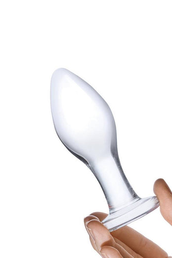 Gläs - 4'' Classic Glass Butt Plug - Clear - Stag Shop
