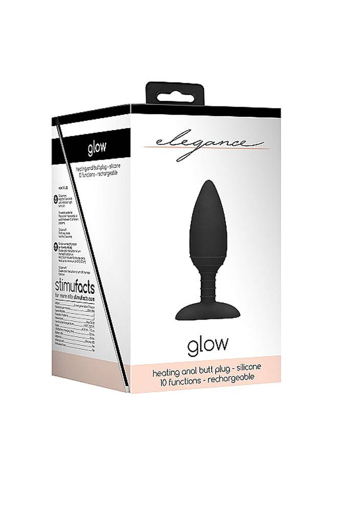 Shots Toys - Elegance - Glow Heating Butt Plug - Black - Stag Shop