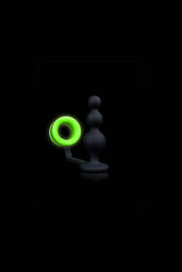 Ouch by Shots Toys - Beads Butt Plug with Cock Ring - Glow in the Dark - Stag Shop