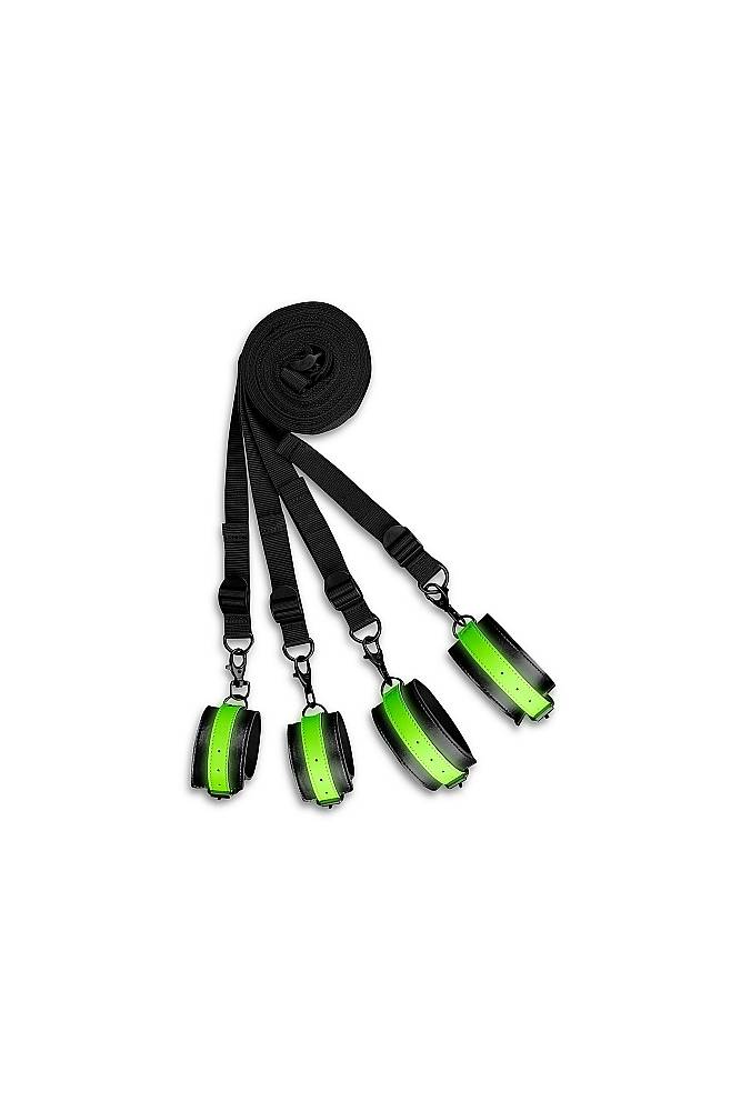 Ouch by Shots Toys - Bed Bindings Restraint Kit - Glow in the Dark - Stag Shop