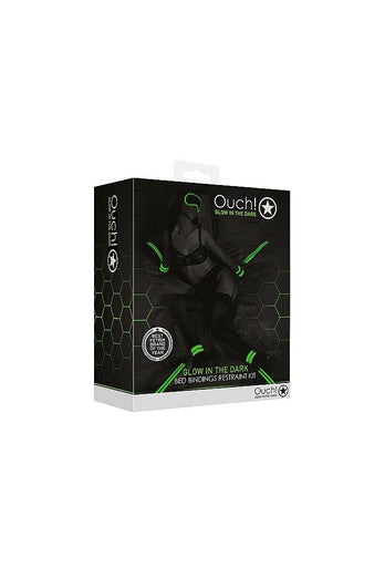 Ouch by Shots Toys - Bed Bindings Restraint Kit - Glow in the Dark - Stag Shop