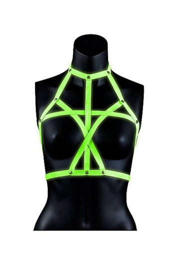 Ouch by Shots Toys - Bra Harness - Glow in the Dark - Stag Shop