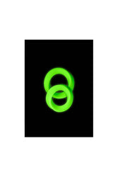 Ouch by Shots Toys - 2 pc Cock Ring Set - Glow in the Dark - Stag Shop