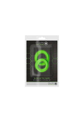 Ouch by Shots Toys - 2 pc Cock Ring Set - Glow in the Dark - Stag Shop