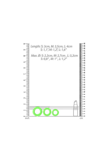 Ouch by Shots Toys - 3 pc Cock Ring Set - Glow in the Dark - Stag Shop