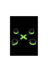 Ouch by Shots Toys - Hand & Ankle Cuffs with Hogtie - Glow in the Dark - Stag Shop