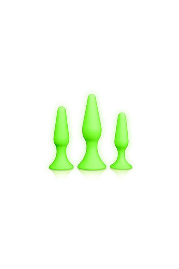 Ouch by Shots Toys - Butt Plug Set - Glow in the Dark - Stag Shop