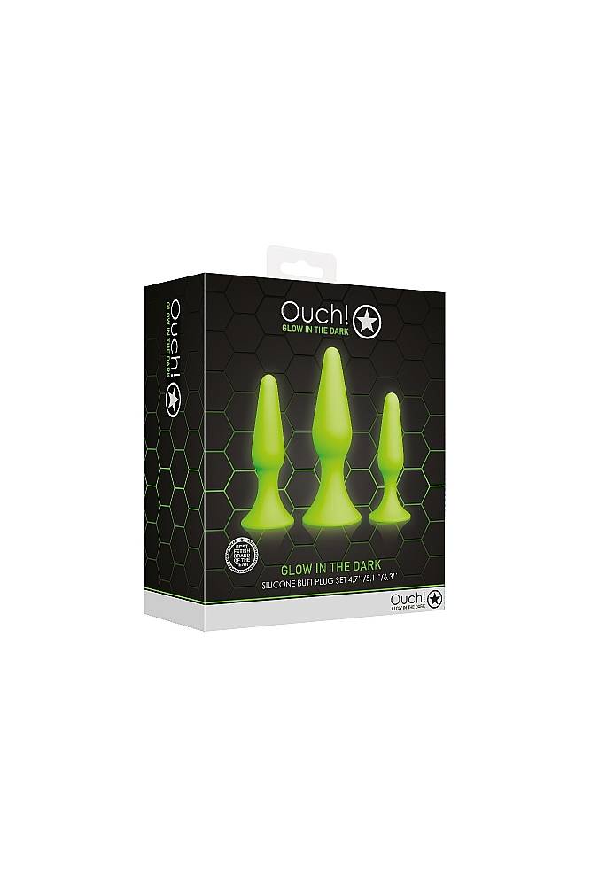 Ouch by Shots Toys - Butt Plug Set - Glow in the Dark - Stag Shop