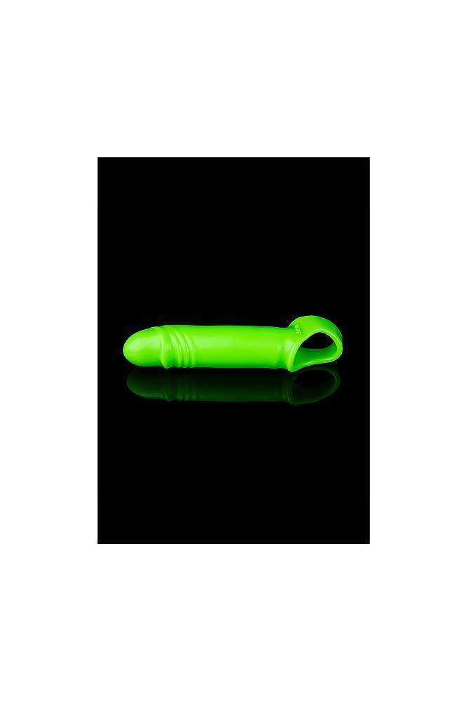 Ouch by Shots Toys - Smooth Stretchy Penis Sleeve with Ball Strap - Glow in the Dark - Stag Shop