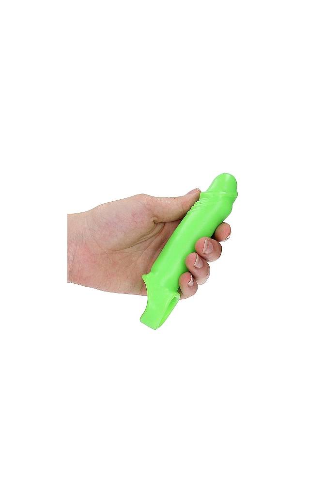 Ouch by Shots Toys - Smooth Stretchy Penis Sleeve with Ball Strap - Glow in the Dark - Stag Shop