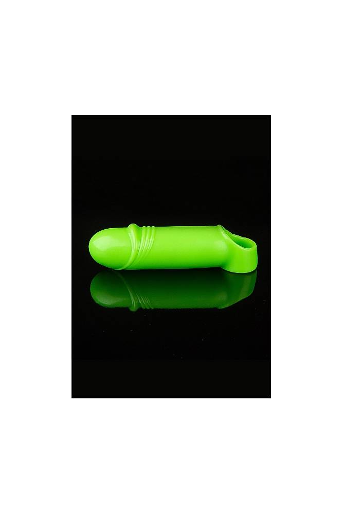 Ouch by Shots Toys - Smooth, Thick & Stretchy Penis Sleeve with Textured Tip & Ball Strap - Glow in the Dark - Stag Shop