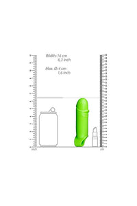 Thumbnail for Ouch by Shots Toys - Smooth, Thick & Stretchy Penis Sleeve with Textured Tip & Ball Strap - Glow in the Dark - Stag Shop