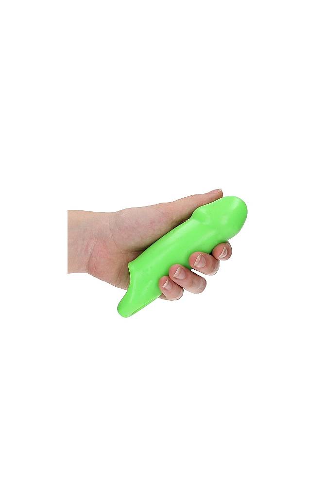 Ouch by Shots Toys - Smooth, Thick & Stretchy Penis Sleeve with Ball Strap - Glow in the Dark - Stag Shop