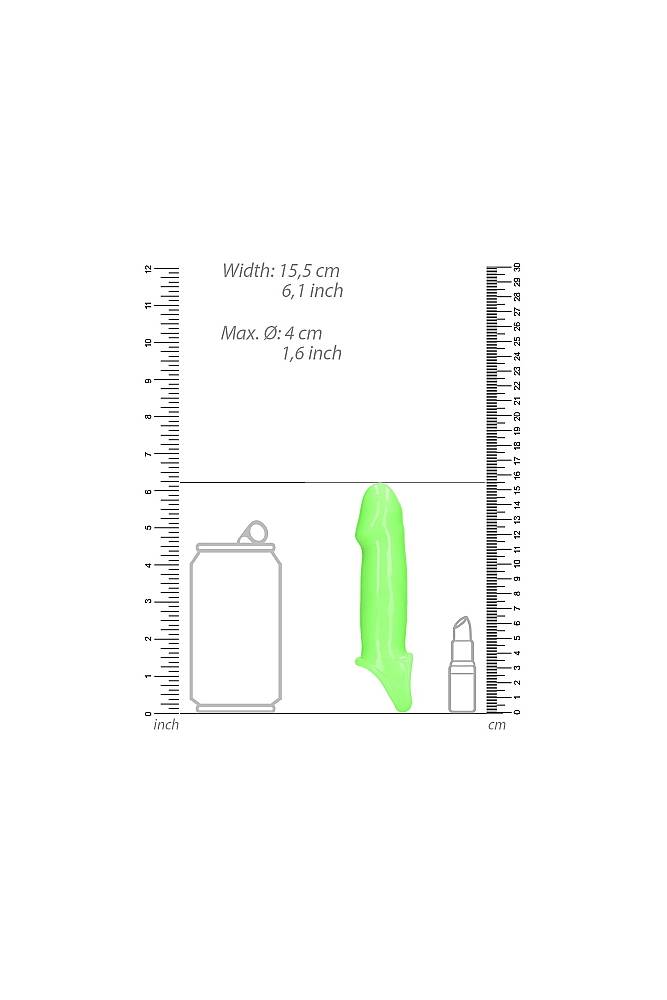 Ouch by Shots Toys - Smooth, Thick & Stretchy Penis Sleeve with Ball Strap - Glow in the Dark - Stag Shop