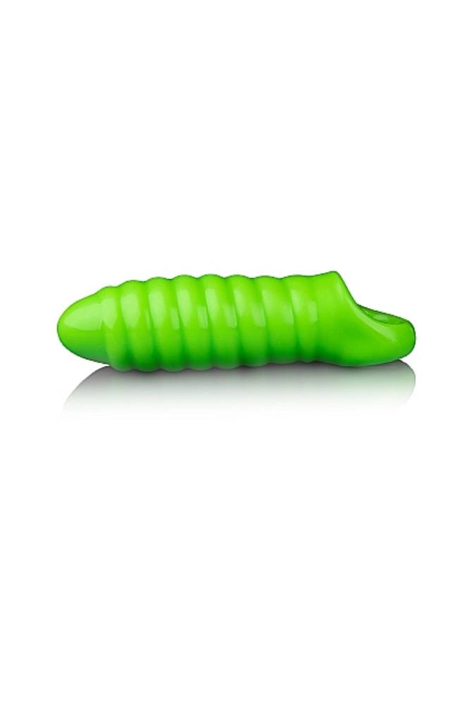 Ouch by Shots Toys - Swirl Thick Stretchy Penis Sleeve with Ball Strap - Glow in the Dark - Stag Shop