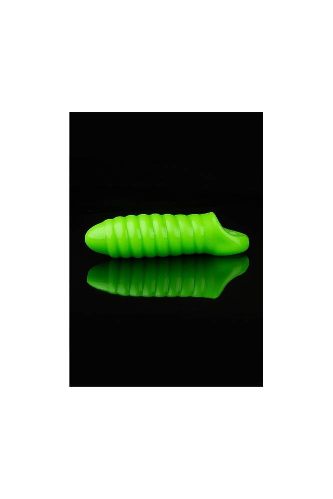 Ouch by Shots Toys - Swirl Thick Stretchy Penis Sleeve with Ball Strap - Glow in the Dark - Stag Shop