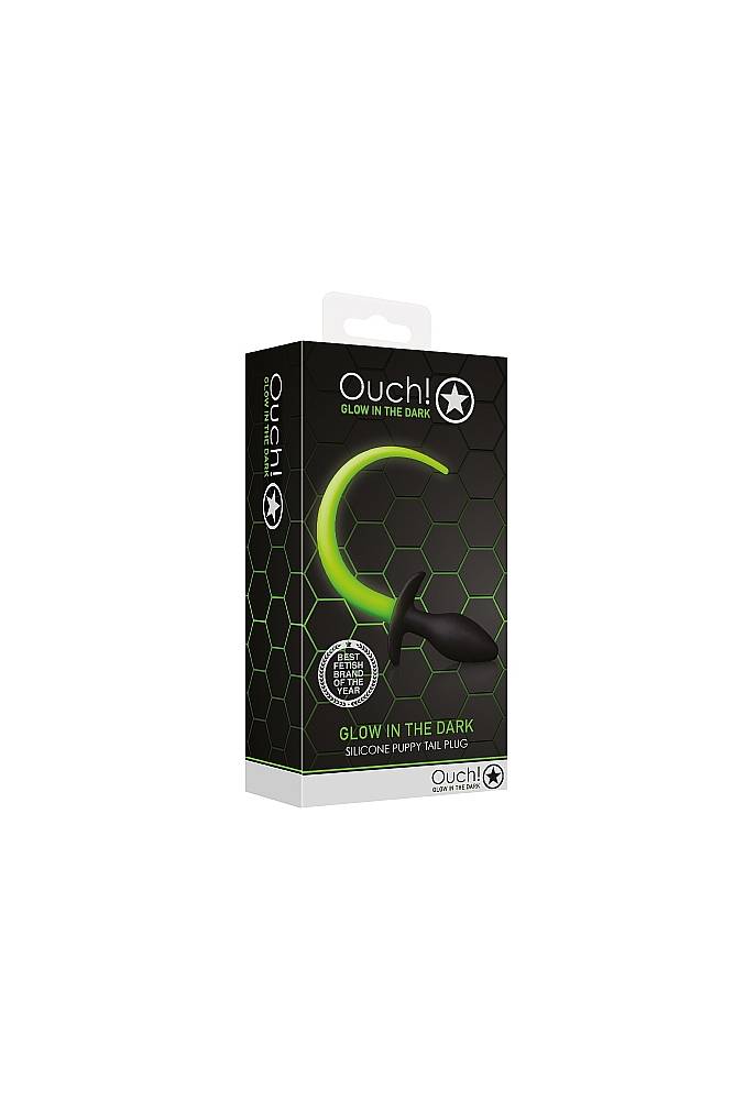 Ouch by Shots Toys - Puppy Tail Plug - Glow in the Dark - Stag Shop