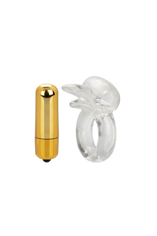 Cal Exotics - Couples Enhancer - Pure Gold Double Trouble Cock Ring - Stag Shop