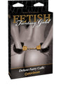 Pipedream - Fetish Fantasy Gold - Deluxe Furry Cuffs - Black/Gold - Stag Shop
