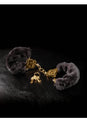 Pipedream - Fetish Fantasy Gold - Deluxe Furry Cuffs - Black/Gold - Stag Shop
