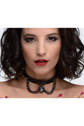 XR Brands - Master Series - Gothic Heart Chain Choker - Black - Stag Shop
