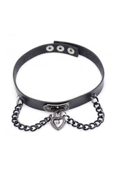 XR Brands - Master Series - Gothic Heart Chain Choker - Black - Stag Shop