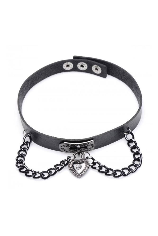 XR Brands - Master Series - Gothic Heart Chain Choker - Black - Stag Shop