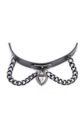 XR Brands - Master Series - Gothic Heart Chain Choker - Black - Stag Shop