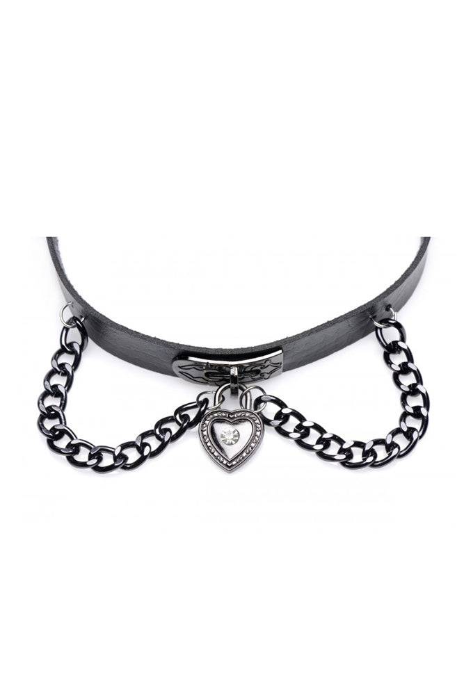 XR Brands - Master Series - Gothic Heart Chain Choker - Black - Stag Shop