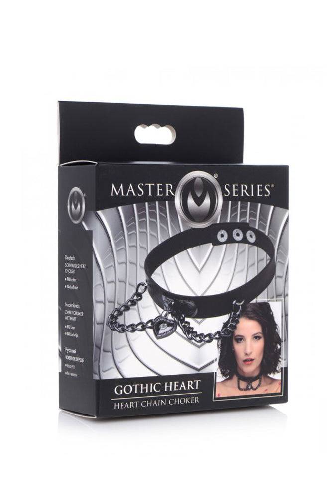XR Brands - Master Series - Gothic Heart Chain Choker - Black - Stag Shop