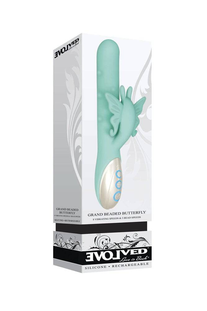 Evolved - Grand Beaded Butterfly Vibrator - Teal - Stag Shop