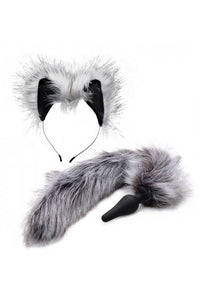 Thumbnail for XR Brands - Tailz - Grey Wolf Tail Plug & Ears Set - Stag Shop