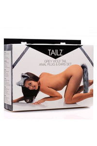 Thumbnail for XR Brands - Tailz - Grey Wolf Tail Plug & Ears Set - Stag Shop
