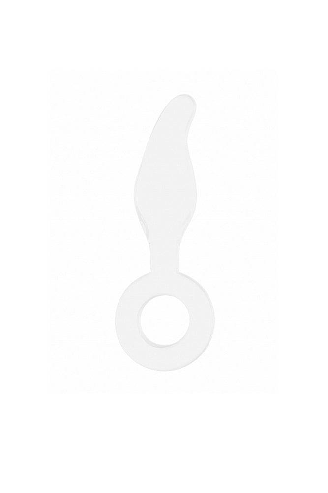 Shots Toys - Chrystalino - Gripper Glass Butt Plug - White - Stag Shop