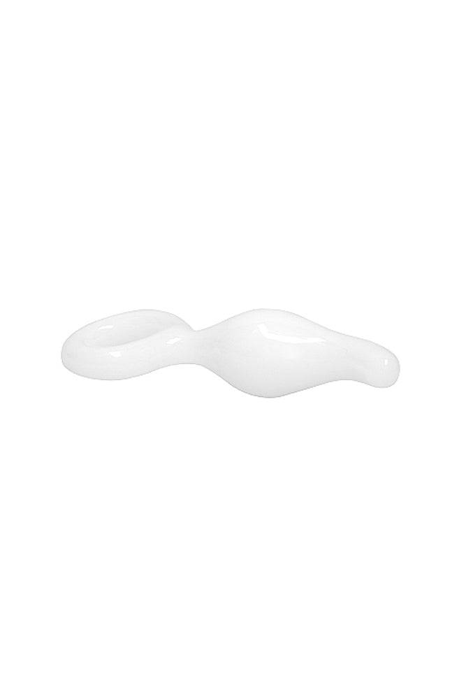 Shots Toys - Chrystalino - Gripper Glass Butt Plug - White - Stag Shop