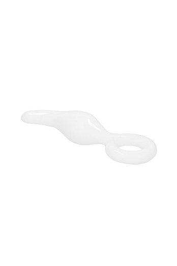 Shots Toys - Chrystalino - Gripper Glass Butt Plug - White - Stag Shop