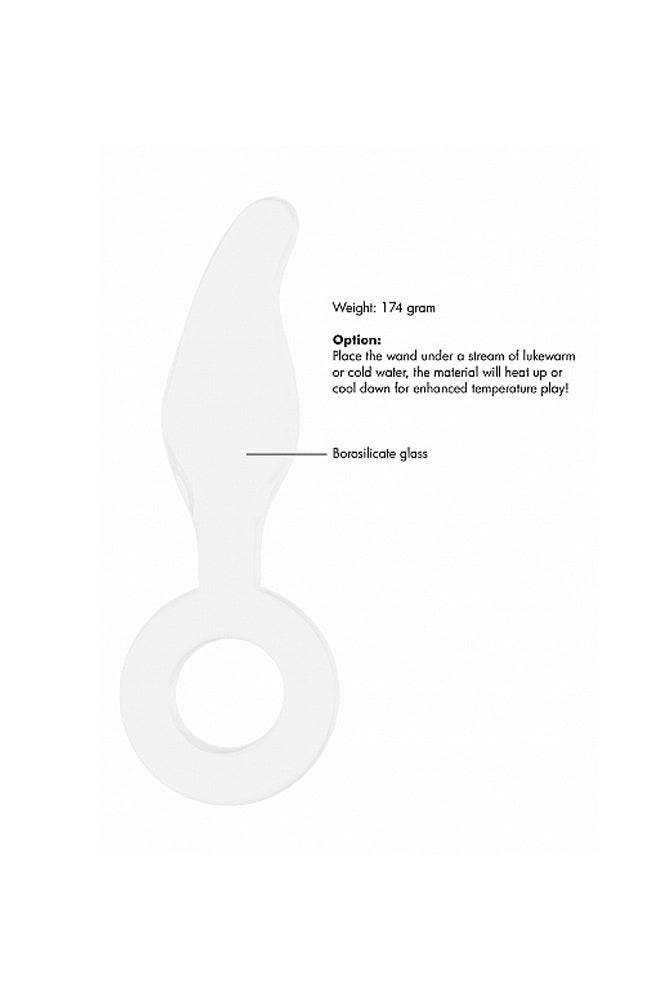 Shots Toys - Chrystalino - Gripper Glass Butt Plug - White - Stag Shop