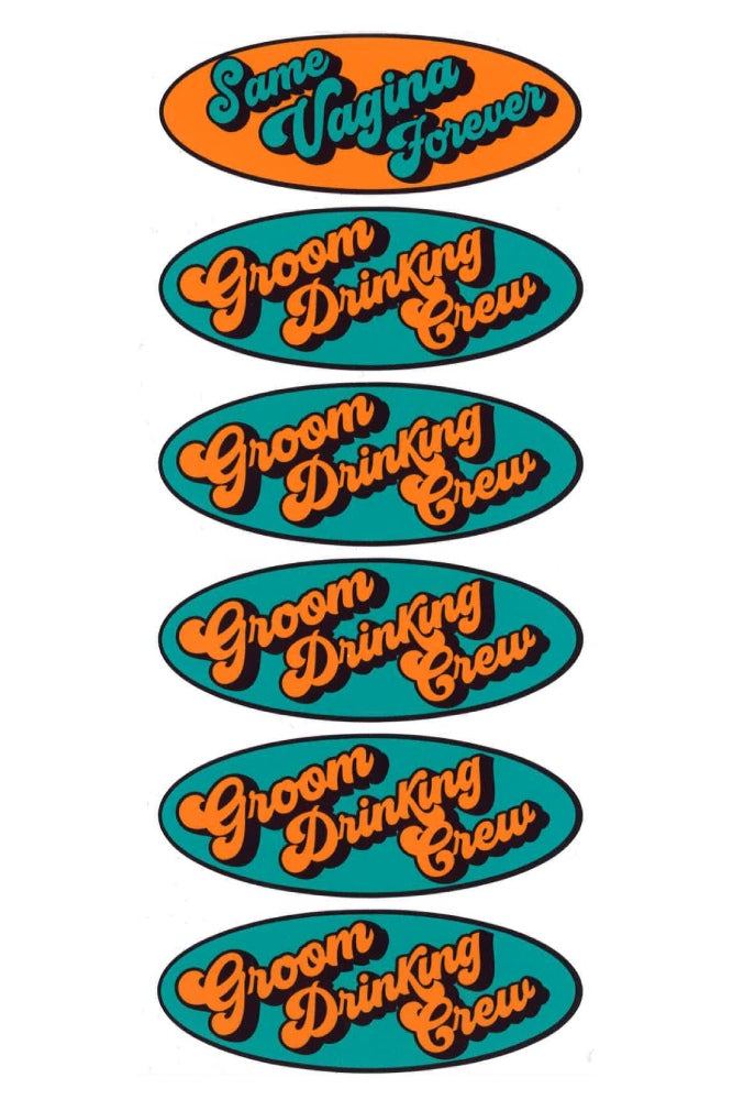 Stag Shop - Groom Drinking Crew Stickers - Stag Shop
