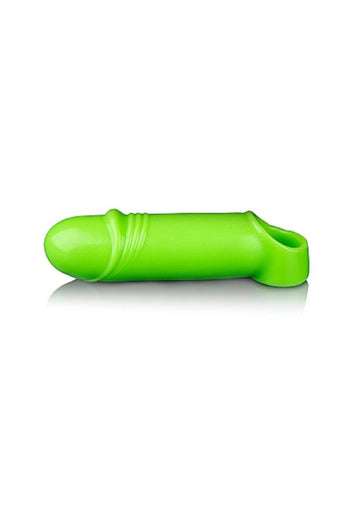 Ouch by Shots Toys - Smooth, Thick & Stretchy Penis Sleeve with Textured Tip & Ball Strap - Glow in the Dark - Stag Shop