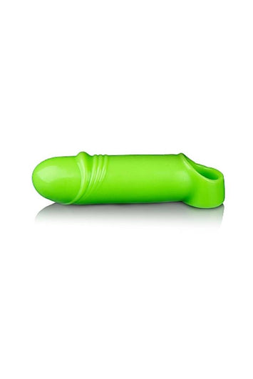 Ouch by Shots Toys - Smooth, Thick & Stretchy Penis Sleeve with Textured Tip & Ball Strap - Glow in the Dark - Stag Shop