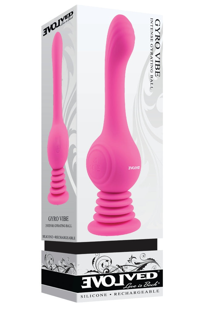 Evolved - Gyro Vibe with Suction Cup Base - Pink - Stag Shop