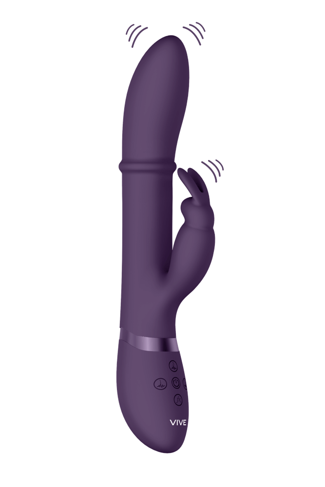 Shots Toys - VIVE - Halo - Stimulating Ring Rabbit Vibrator - Purple - Stag Shop
