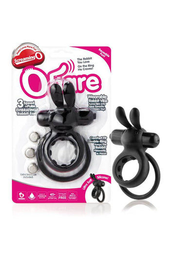 Screaming O - O Hare Vibrating Double Cock Ring - Black - Stag Shop
