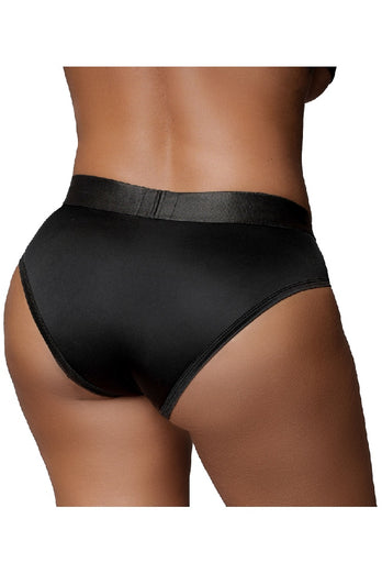 Ouch by Shots Toys - Vibrating Strap-on High-cut Brief - Black - Various Sizes - Stag Shop