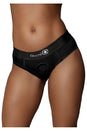 Ouch by Shots Toys - Vibrating Strap-on High-cut Brief - Black - Various Sizes - Stag Shop